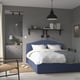 RAMNEFJÄLL Base de cama tapizada, Kilanda azul oscuro, Tamaño full