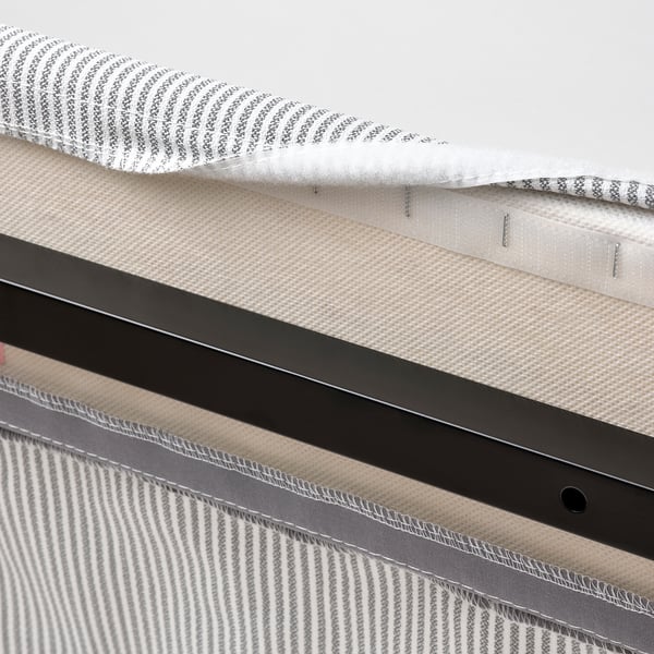 RAMNEFJÄLL Funda base de cama, Klovsta gris/blanco, Tamaño twin