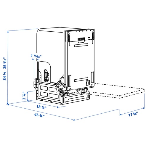 RANSBERG Lavaplatos integrado, apto para panel, 18 "