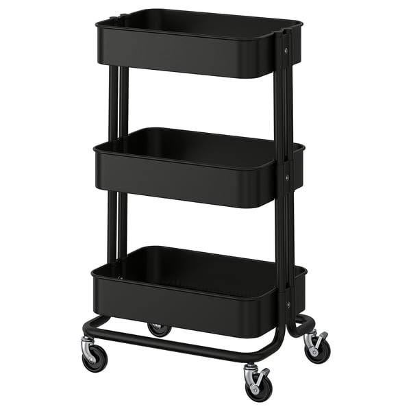 RÅSKOG Carrito, negro, 13 3/4x17 3/4x30 3/8 "