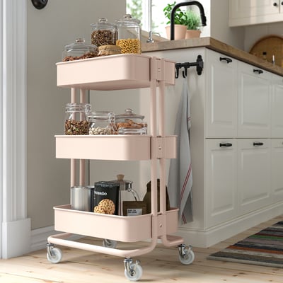 RÅSKOG Carrito, rosado, 13 3/4x17 3/4x30 3/8 "