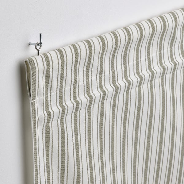 RINGBLOMMA Persiana romana, blanco/verde/a rayas, 48x63 "