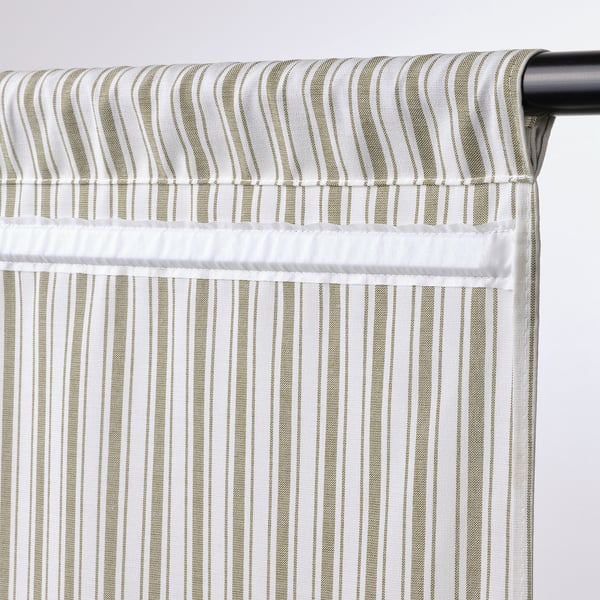 RINGBLOMMA Persiana romana, blanco/verde/a rayas, 48x63 "