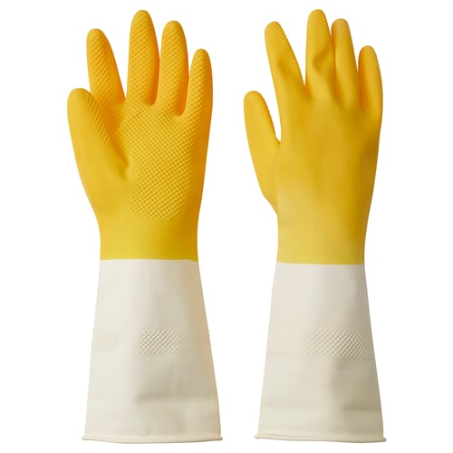 RINNIG Guantes de limpieza, amarillo vivo/color hueso, S