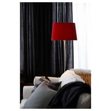 RITVA Cortinas con tiras, 1 par, gris/+cinta de fruncir, 57x65 "