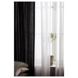 RITVA Cortinas con tiras, 1 par, gris/+cinta de fruncir, 57x65 "