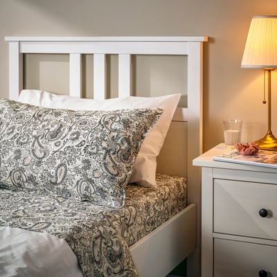 RODGERSIA Juego de sábanas, gris/blanco, Tamaño twin