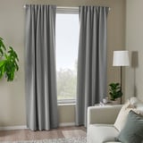 ROSENMANDEL Cortinas opacas, 1 par, gris/+cinta de fruncir, 53x84 "