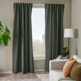 ROSENMANDEL Cortinas opacas, 1 par, verde oscuro/+cinta de fruncir, 53x84 "