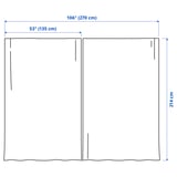 ROSENMANDEL Cortinas opacas, 1 par, verde oscuro/+cinta de fruncir, 53x84 "