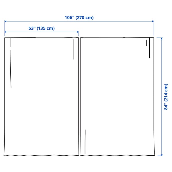 ROSENMANDEL Cortinas opacas, 1 par, verde oscuro/+cinta de fruncir, 53x84 "