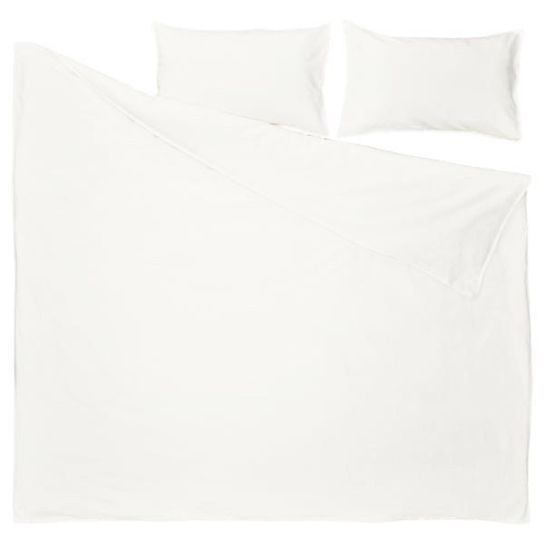 RUNDHAGTORN Funda nórdica+funda(s) de almohada, blanco, Tamaño King