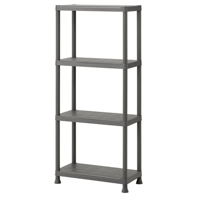 RUNMARÖ Estantería, gris oscuro interior/exterior, 23 5/8x11 3/4x52 3/8 "