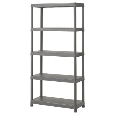 RUNMARÖ Estantería, gris oscuro interior/exterior, 35 3/8x15 3/4x71 5/8 "