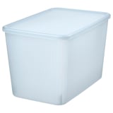 RYKTA Caja de almacenamiento+tapa, transparente gris-azul, 9 ½x14 ¼x9 "/4 gal