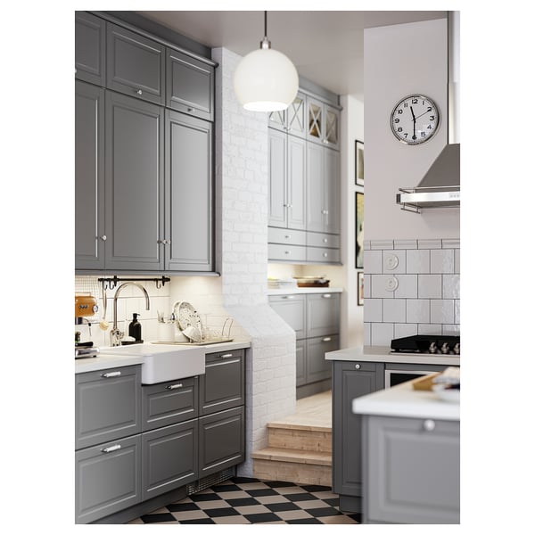 SÄLJAN Encimera de cocina, blanco/gris claro efecto de piedra/laminado, 74x1 1/2 "
