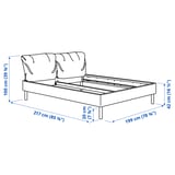 SAGESUND Base de cama tapizada, Diseröd marrón/Lönset, Tamaño King