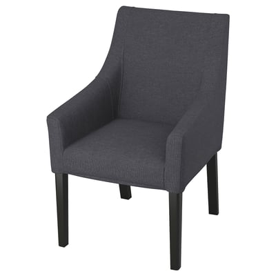 SAKARIAS Silla con reposabrazos, negro/Sporda gris oscuro