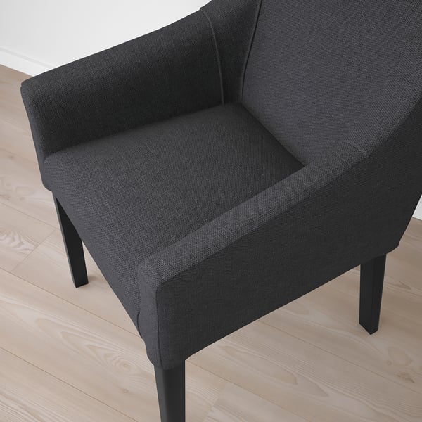 SAKARIAS Silla con reposabrazos, negro/Sporda gris oscuro