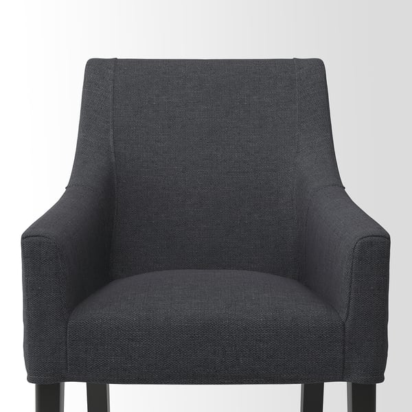 SAKARIAS Silla con reposabrazos, negro/Sporda gris oscuro