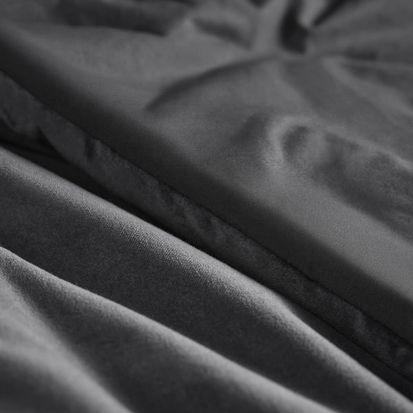 SANELA Juego de edredón, gris oscuro, Tamaño full/queen