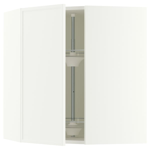 SEKTION Arm pared esquina+estante giratorio, blanco/Aspudden blanco mate, 26x15x30 "