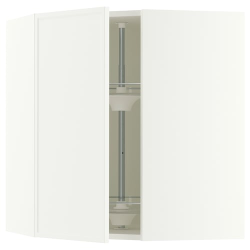 SEKTION Arm pared esquina+estante giratorio, blanco/Aspudden blanco mate, 26x15x30 "