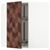 SEKTION Arm pared esquina+estante giratorio, blanco Hasslarp/marrón diestro, 26x15x30 "