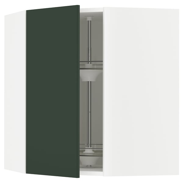 SEKTION Arm pared esquina+estante giratorio, blanco/Havstorp verde oscuro, 26x15x30 "