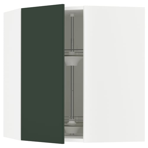 SEKTION Arm pared esquina+estante giratorio, blanco/Havstorp verde oscuro, 26x15x30 "