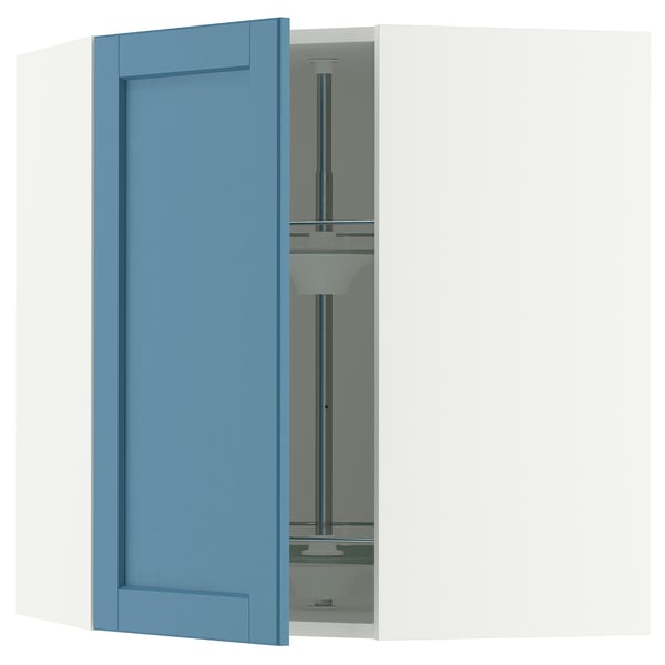 SEKTION Arm pared esquina+estante giratorio, blanco/Lerhyttan azul, 26x15x30 "