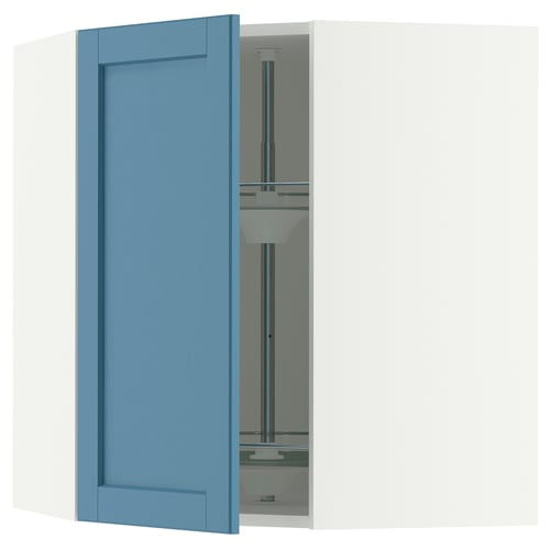 SEKTION Arm pared esquina+estante giratorio, blanco/Lerhyttan azul, 26x15x30 "