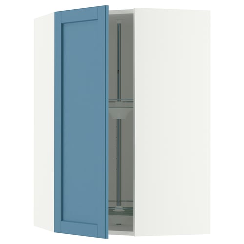 SEKTION Arm pared esquina+estante giratorio, blanco/Lerhyttan azul, 26x15x40 "