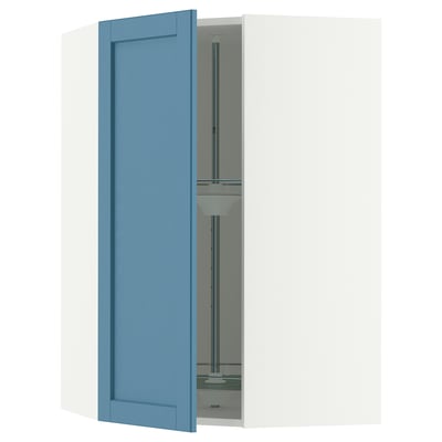 SEKTION Arm pared esquina+estante giratorio, blanco/Lerhyttan azul, 26x15x40 "