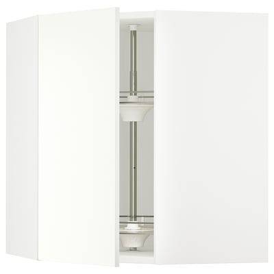 SEKTION Arm pared esquina+estante giratorio, blanco/Vallstena blanco, 26x15x30 "