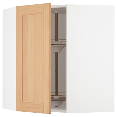 SEKTION Arm pared esquina+estante giratorio, blanco/Vedhamn roble, 26x15x30 "