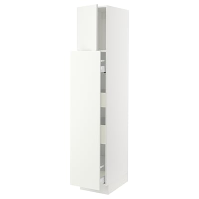 SEKTION Gabinete alto+1 pt/4 cjn extraíbles, blanco/Vallstena blanco, 15x24x80 "