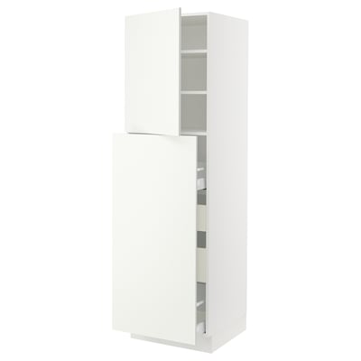SEKTION Gabinete alto+1 pt/4 cjn extraíbles, blanco/Vallstena blanco, 24x24x80 "