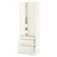 SEKTION Gabinete alto+2 prta/3 frnt/5 cjn, blanco/Bodbyn color hueso, 30x24x90 "