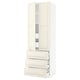 SEKTION Gabinete alto+2 prta/3 frnt/5 cjn, blanco/Bodbyn color hueso, 30x24x90 "
