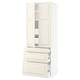 SEKTION Gabinete alto+2 prta/3 frnt/5 cjn, blanco/Bodbyn color hueso, 30x24x80 "