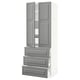 SEKTION Gabinete alto+2 prta/3 frnt/5 cjn, blanco/Bodbyn gris, 30x24x80 "