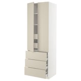 SEKTION Gabinete alto+2 prta/3 frnt/5 cjn, blanco/Havstorp beige, 30x24x90 "