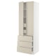 SEKTION Gabinete alto+2 prta/3 frnt/5 cjn, blanco/Havstorp beige, 30x24x90 "