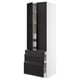 SEKTION Gabinete alto+2 prta/3 frnt/5 cjn, blanco/Lerhyttan teñido en negro, 30x24x90 "
