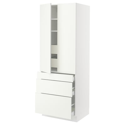 SEKTION Gabinete alto+2 prta/3 frnt/5 cjn, blanco/Vallstena blanco, 30x24x80 "