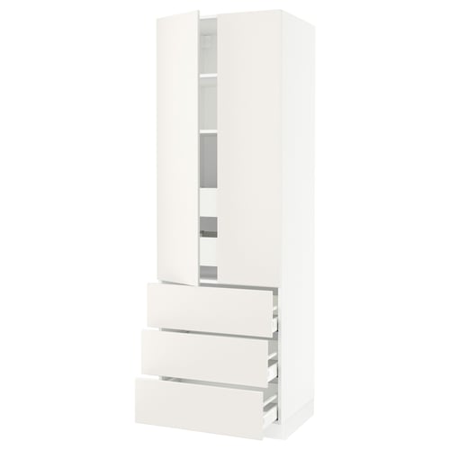 SEKTION Gabinete alto+2 prta/3 frnt/5 cjn, blanco/Veddinge blanco, 30x24x90 "