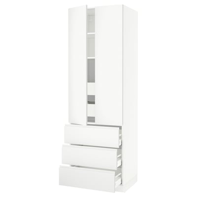 SEKTION Gabinete alto+2 prta/3 frnt/5 cjn, blanco/Voxtorp blanco mate, 30x24x90 "