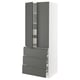 SEKTION Gabinete alto+2 prta/3 frnt/5 cjn, blanco/Voxtorp gris oscuro, 30x24x80 "