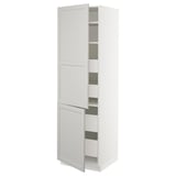 SEKTION Gabinete alto+2 prta/estantes/4 cjn, blanco Maximera/Lerhyttan gris claro, 24x24x80 "
